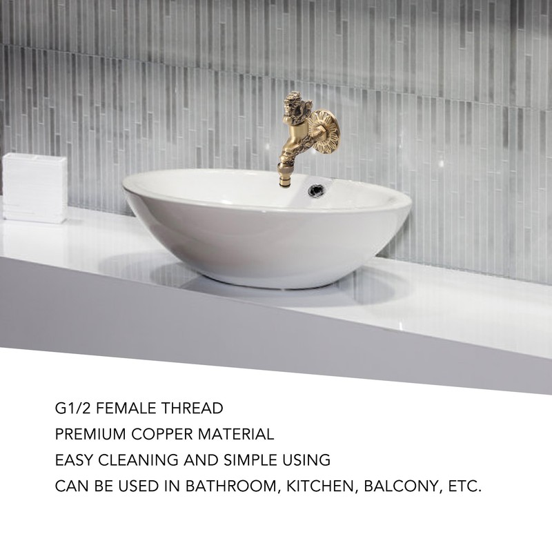Water Faucet Copper Tap G1/2 Female Thread Home Decoration for