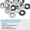 PATIKIL 5/16"x7/8" EPDM Bonded Sealing Washers, 50 Pieces Galvanized Neoprene