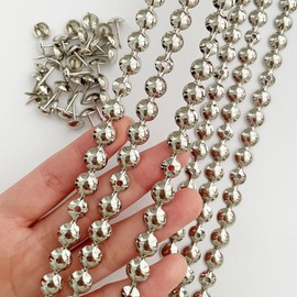 Let's Decorate 5 Meters Upholstery Nail Strips, Nickel Decorative Nail Strips, Sofa Trims, Tapes, Indoor Garden Chair, Tacks, Matching Push Pins (9.5mm Nickel)