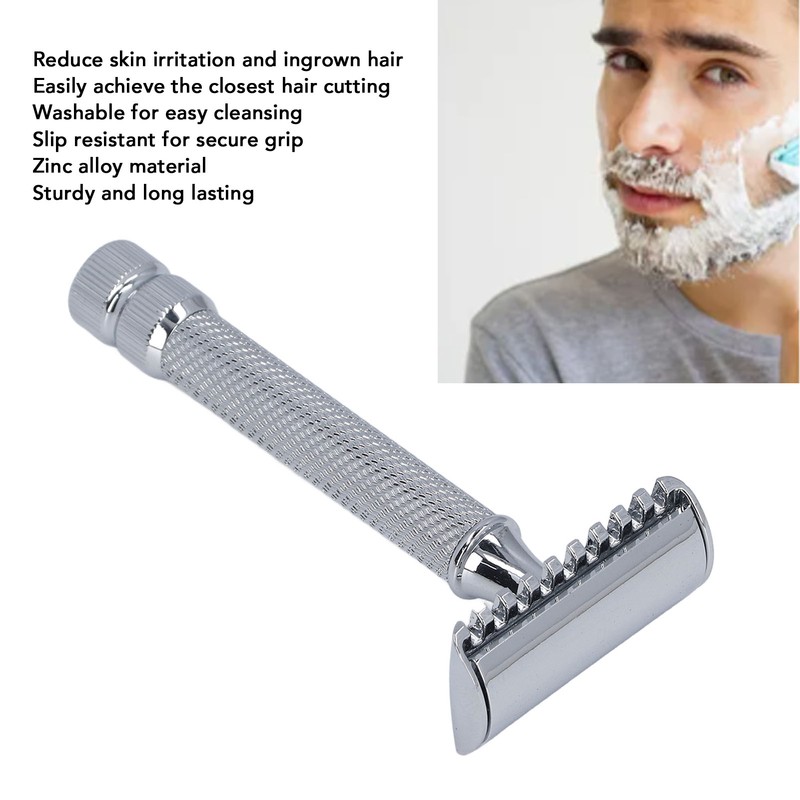 Double Edge Safety Trimmer Washable Zinc Alloy Manual Clipper Handle