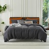 EVERLY100% Pure Linen Duvet Cover Set King Size 104X90Inch 3pcs