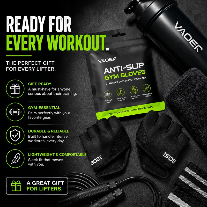 Men’s Half Finger Gym Gloves for Weight Lifting – Anti-Slip