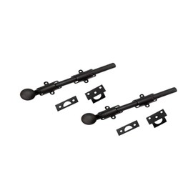 QCAA Solid Brass Dutch Door Bolt, 8", ORB Oil Rubbed Bronze, Made in Taiwan, 2 Pack