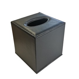 OSCO Faux Leather Tissue Box - Black