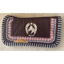 Horse Saddle Pad Carona Suadero Charro para Caballo Saddle Blanket (Brown)
