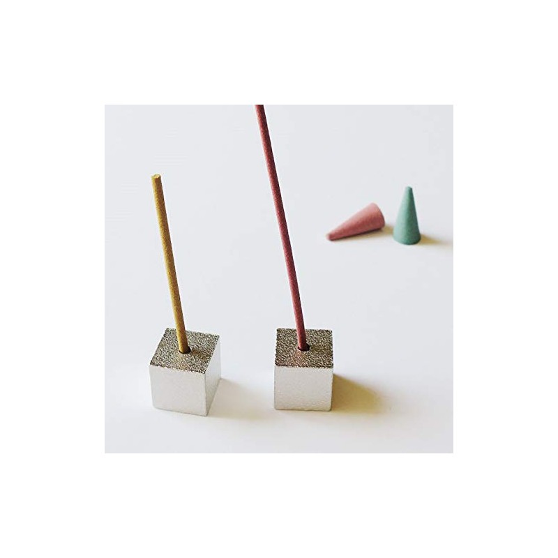 nippon kodo Silver Cube 1pc - Modern Cube Brass Incense