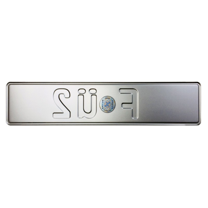 European German License Plate - F Ü 2 (Plate Only)