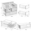 WRONWA 3 tier Clear Makeup Organizer with Drawer,Cosmetic Organizer for