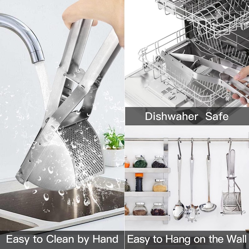 KISPATAI Potato Ricer,Multifunctional Fruit Vegetable Masher for Smooth Fluffy Mashed