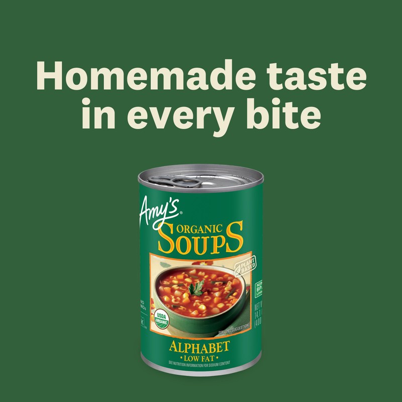 Amy’s Soup, Vegan Alphabet Canned Soup, Low Fat, Made With