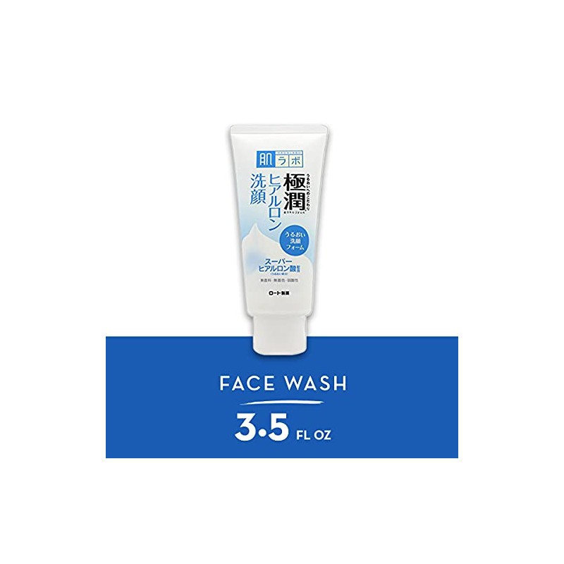 Hada Labo Rohto Gokujun Hyaluronic Face Wash - 100g, White,