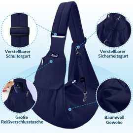 SlowTon Carrier Sling Dog, Cat Pet Hand Sling Carrier Shoulder Bag, Adjustable Padded Shoulder Strap with Front Pocket Dog Carry Bag Metro Outdoor