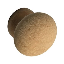 ALLES IM GRIFF Hemera Furniture Knob Diameter 45 mm - Furniture Knob Made of Wood Depth 29 mm - Knob for Cupboard Raw Alder