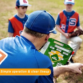Magnetic Baseball Lineup Board，Baseball Lineup Cards Baseball Lineup Board For Dugout Softball Lineup Cards Baseball Clipboard for Coaches Double-sided Use Baseball Coaching Accessories(Dark Green)