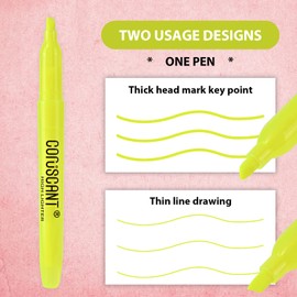 coruscant Highlighter - 100 pack color highlighter, color transparent visible fluorescent pen shell, wide chisel point mark, fluorescent pen, school, office