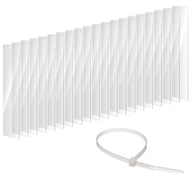 Hromra 20Pcs Clear Cage Edge Liner Guinea Pig Cages, Pet Cage Liner 14" x 4.5", with Holes Zip Ties Urine Guard Side Ferret Cage Accessories for Rabbit Pet Hamster Rat and Other Small Animal