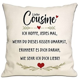 Bommex Cousin Gift I Hope Every Time You Hug This Pillow It Reminds You How Much I Love You Pillowcase Cousin Birthday (Cousin)