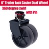NBJINGYI 6" 2000lbs Dual Trailer Swirl Jack Caster Wheel with