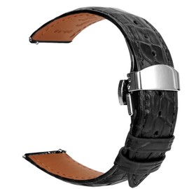 Wentokye Leather Watch Bands for Men,Leather Watch Band Quick Release Watch Straps,Alligator Watch bands Replacement Strap for Men and Women 18mm 20mm 21mm 22mm(Black-21mm)