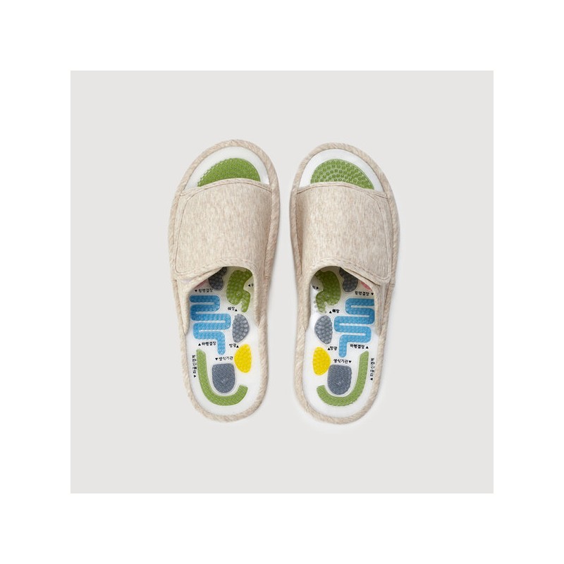 JAJU [JAJU] Acupressure Slippers with Illustrations_250-270_Beige