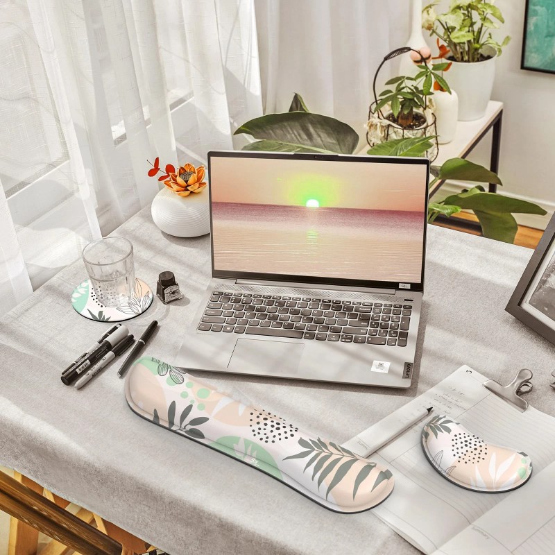 Gimars Memory Foam Wrist Rest Set Ergonomic Support For Keyboard