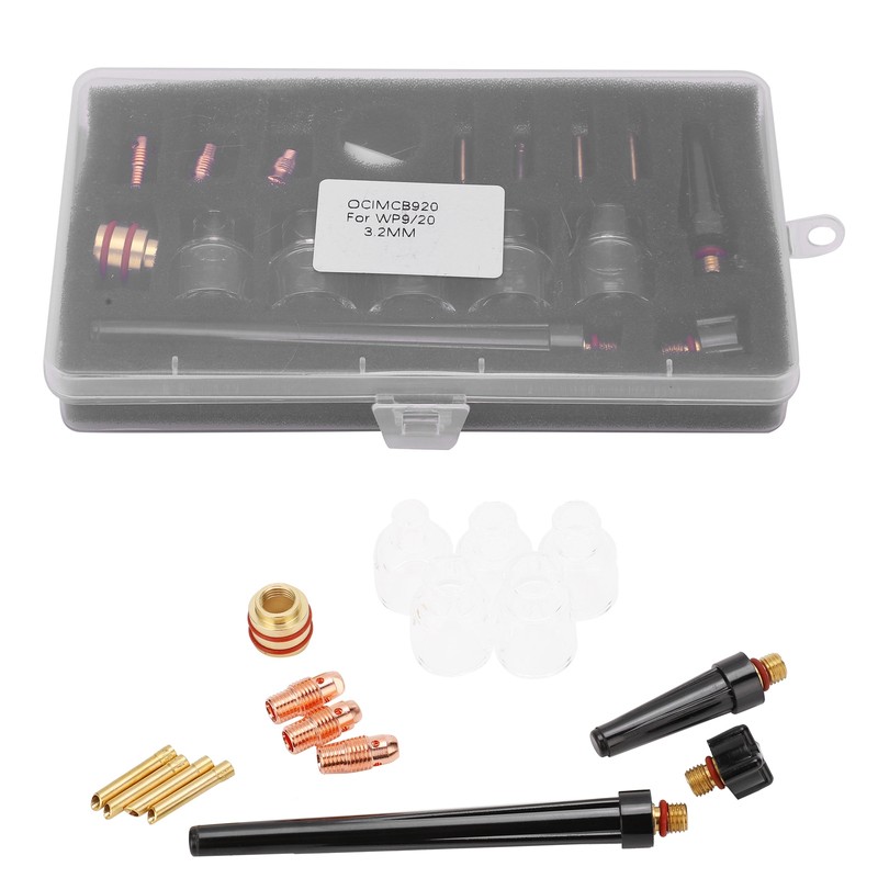 Welding Torch Accessories Kit Glass Cup Nozzle Brass Consumables for