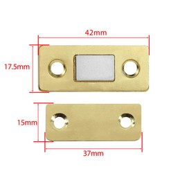 Redunest Cabinet Magnetic Catch, 6 Pack Gold Ultra Thin Magnetic Cabinet Door Catch, Adhesive Cabinet Magnets for Kitchen Drawer Cabinet Door Closet, Concealed Strong Magnetic Cabinet Latch