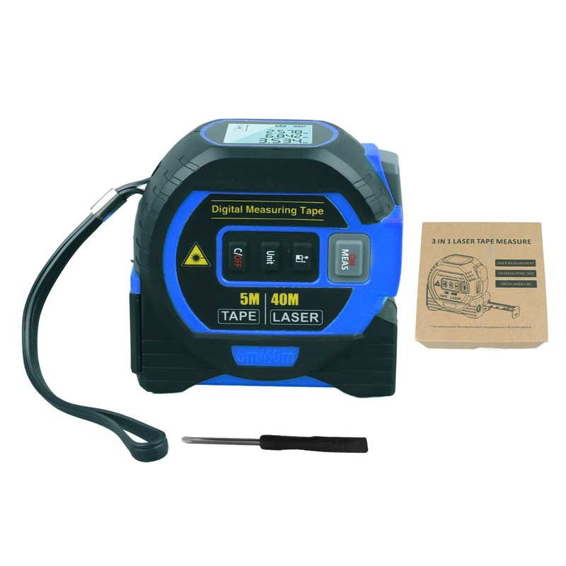 3 In 1 Digital Tape Measure Blue High Elasticity Accurate