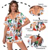 Ekouaer Womens Silk Satin Pajamas Set Animals Print Pjs Button