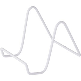 Bard's Vinyl Covered White Wire Easel Stand, 4" H x 3.5" W x 5.5" D