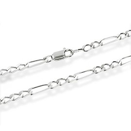 18 cm 925 real Sterling Silver Figaro Chain for Men and Women Bracelet 3,60 MM 4,9Gr 5460