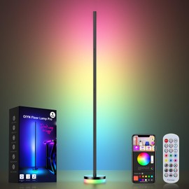OIYN Corner Floor Lamp, RGBICW LED Corner Lamp with 1300lm Smart Modern Floor Lamp,App & Remote Control,Music Sync,Color Changing Standing Lamp for Bedroom Living Room and Gaming Rooms
