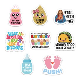 YAZMEEN 80 Pcs Funny Nurse Stickers 2'' Nursing Week Work Accessories Decals for OB RN Labor and Delivery Nursing Doctor Medical Staff Appreciation Gifts Stickers for Laptop Water Bottle Luggage