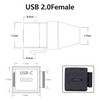 USB C Keystone Jack Cable,Type-c Male to Female Panel Mount