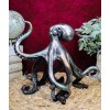 Ebros Large Standing Octopus Statue in Silver Finish Resin Marine