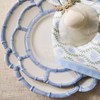 Two's Company French Blue Bamboo Touch Dinner Plates, 11-Inch, Set
