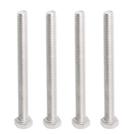 Aopin M8 x 90mm Hex Bolt Screw Grade 5.8 Stainless Steel, Fasteners Fully Machine Threaded SUS304 4 Pcs