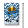 Blechschild | Biergarten | Geöffnet | Retro-Stil | 20 cm
