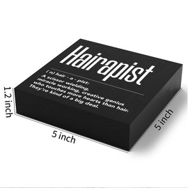 Salon Decor Wood Sign Desk Decor Rustic Hairapist Definition Black Wooden Box Sign for Home Desk Tabletop Shelf Counter Beauty Shop Barbershop Hair Salon Decor Birthday Christmas