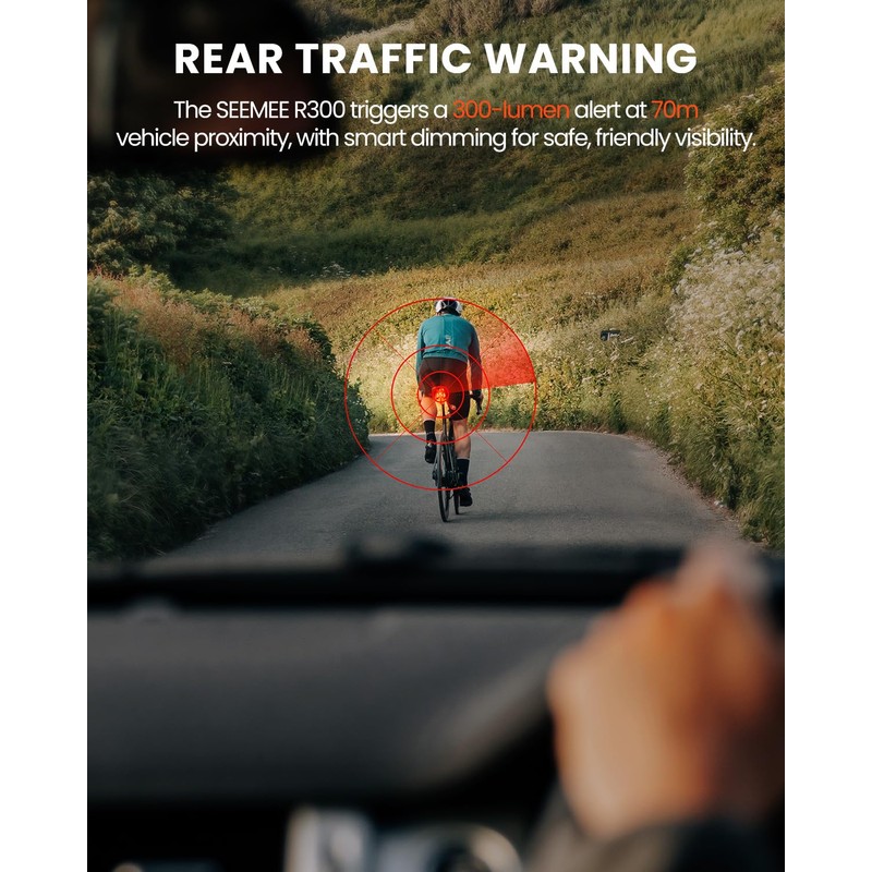 MagicShine SEEMEE R300 Bike Radar Tail Light,270°Wide Angle,Brake Sensor