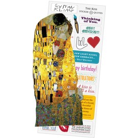 The Unemployed Philosophers Guild Klimt's Kiss Quotable Notable - Greeting Card and Sticker Sheet - Envelope Included