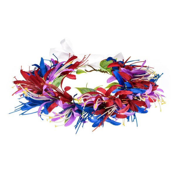 Delicate Dew Women Hawaiian Flower Headband Tropical Luau Flower Headpiece