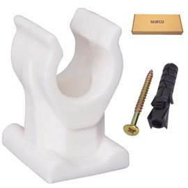 SKIR'CO Pipe Clamps Plastic Clamps for 10 mm Pipes U Type Pipe Clamp Hose Hanger Pipe Clamps White Clips Pack of 50
