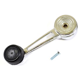 PT Auto Warehouse FO-1063A - Inside Door Window Crank Handle, Chrome with Black Knob - Left or Right