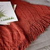 BOURINA Throw Blanket Textured Solid Soft Sofa Couch Cover Decorative