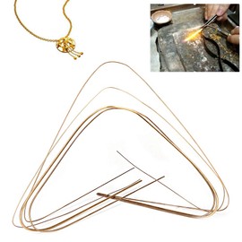 4pcs 0.5mm 0.7mm 1.0mm 1.5mm Gold Silver Copper Welding Rods, Low Temperature Metal Soldering Brazing Rods for Jewelry Making Kit Welding Materials