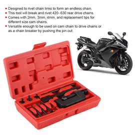 TKSE Motorcycle Chain Breaker Tool Set, 13-Piece Motorcycle Chain Breaker Cutting Divider Cam Connection Rivet Tool Set with Storage Box for ATV Dirt Bike Bicycle / Motorcycle
