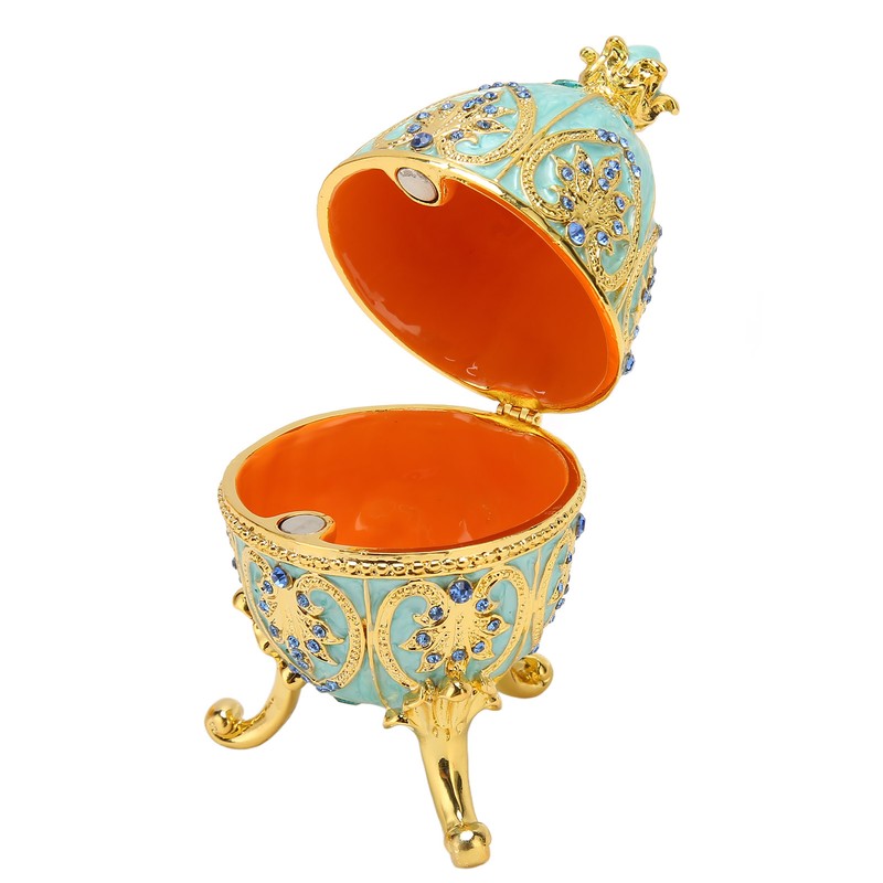Egg Trinket Box Enamelled Jewelry Box Zinc Alloy Exquisite Jewelry