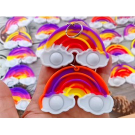 Roaqua 30 Packs Rainbow Mini Pop Fidget, Autism Sensory Birthday Birthday Party Favors Gift for School Classroom, Adult and Kids