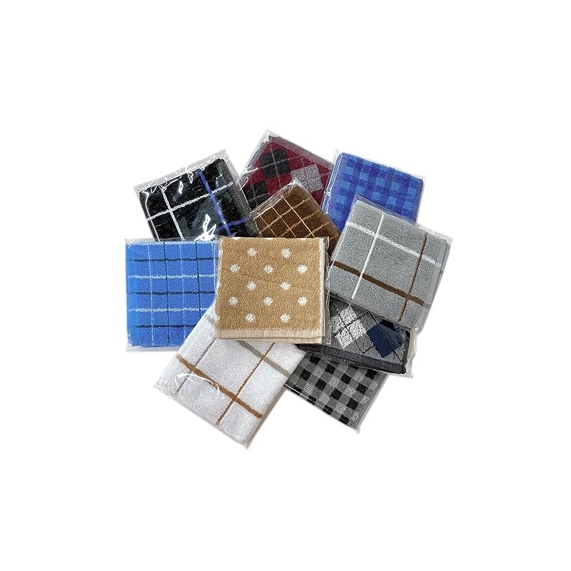 (Convenient Wash and Change) Men's Towel Handkerchief, Set of 10,